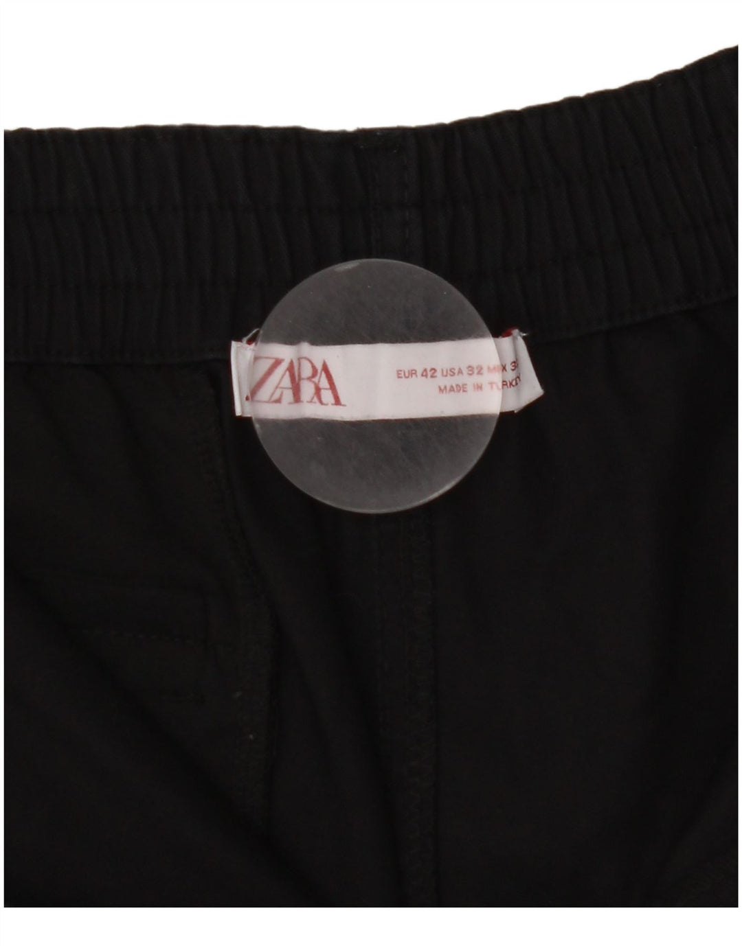 Zara Mens Cargo Shorts EU 42 Large W32  Black Cotton