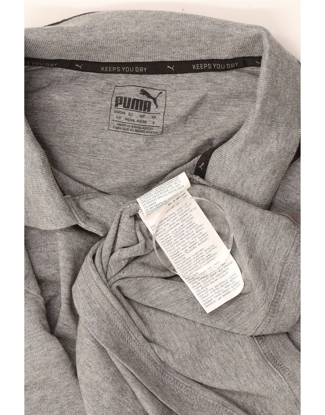 Puma Mens Barcelona Graphic Polo Shirt Small Grey Cotton