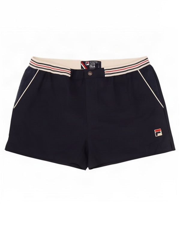 Fila Mens White Line Sport Shorts Large Navy Blue Colourblock Polyester