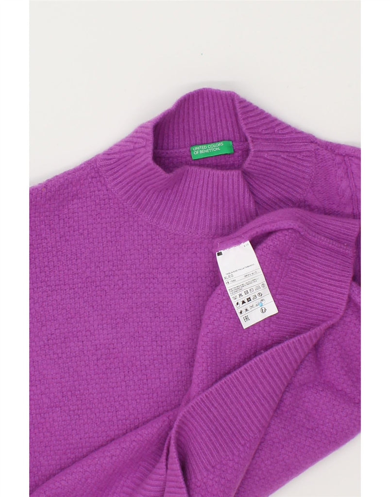 BENETTON Womens Turtle Neck Jumper Sweater UK 18 XL Purple Wool Vintage Benetton and Second-Hand Benetton from Messina Hembry 