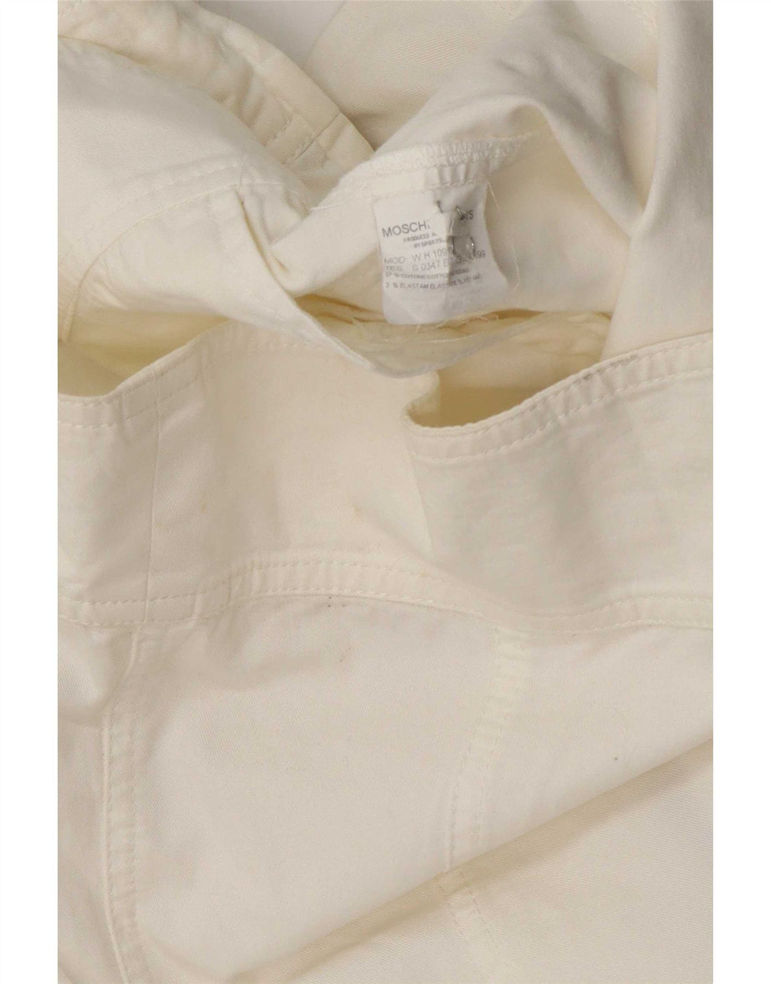Moschino Womens Bomber Jacket UK 12 Medium Off White Cotton