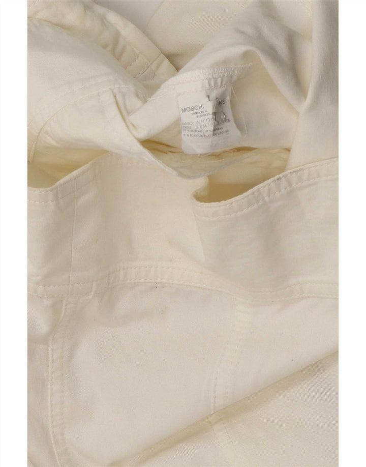 Moschino Womens Bomber Jacket UK 12 Medium Off White Cotton