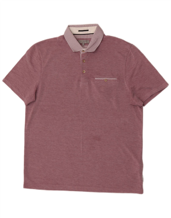 Ted Baker Mens Polo Shirt Size 4 Large Pink Modal