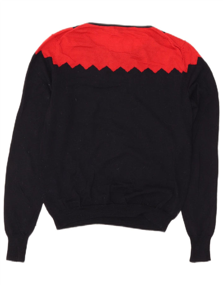 HOBBS Womens Boat Neck Jumper Sweater UK 10 Small Navy Blue Colourblock