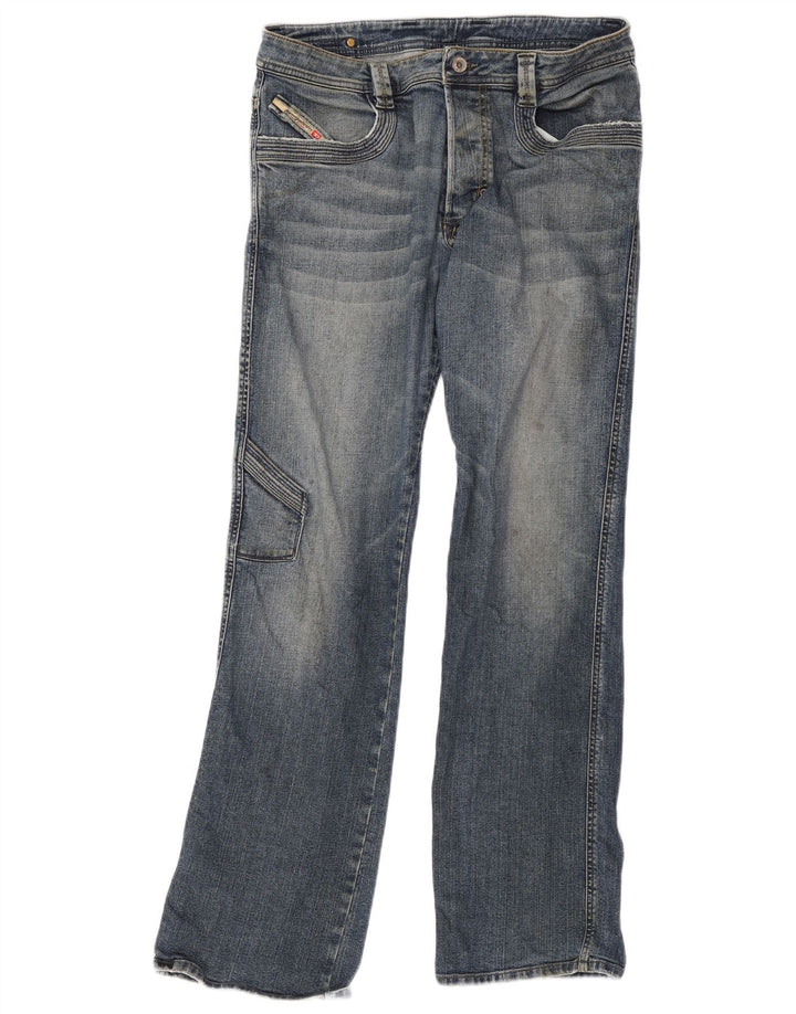 Diesel Mens Cargo Bootcut Jeans W33 L33 Blue