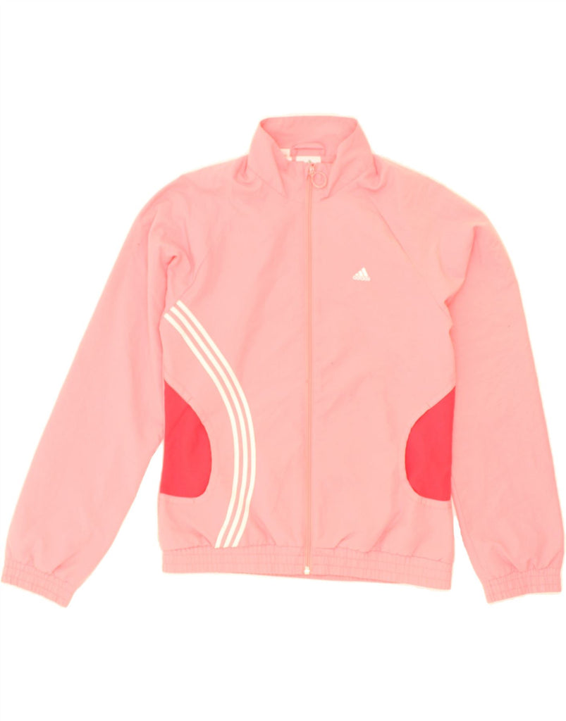 ADIDAS Womens Tracksuit Top Jacket UK 14 Medium Pink Polyester | Vintage Adidas | Thrift | Second-Hand Adidas | Used Clothing | Messina Hembry 