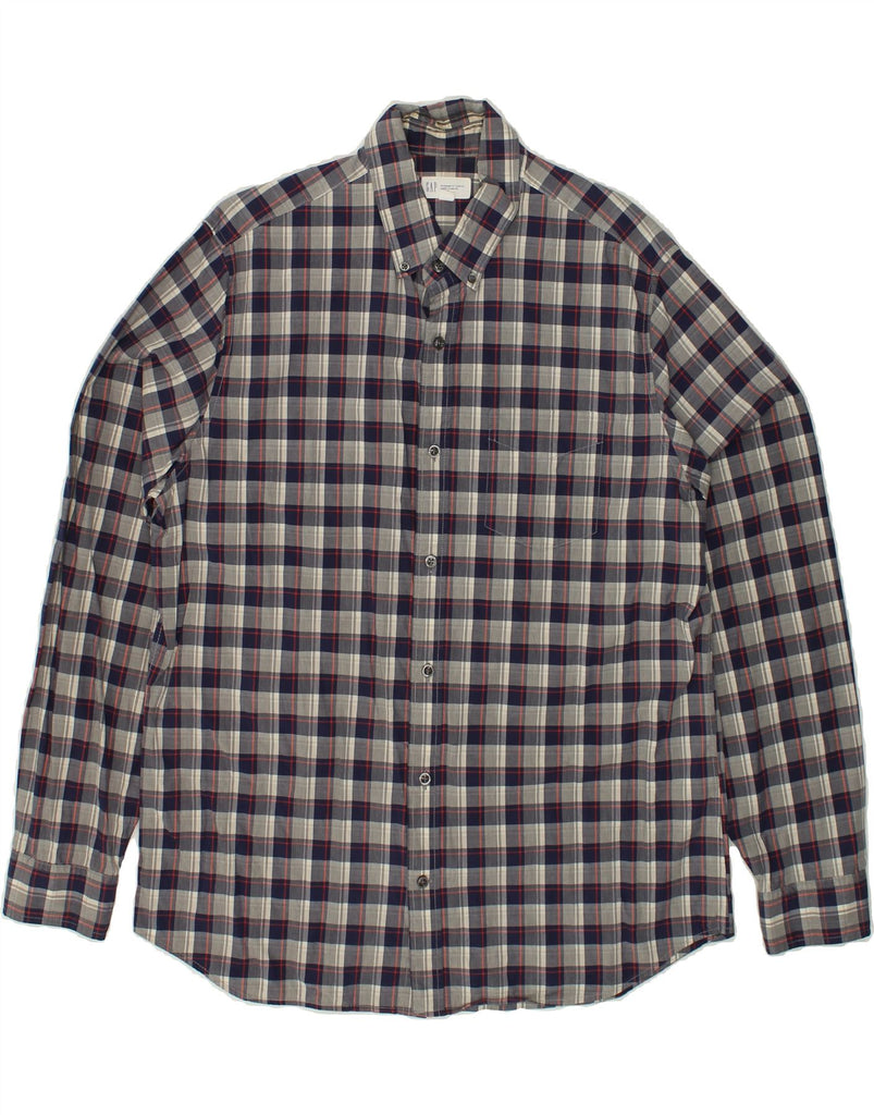 GAP Mens Shirt Large Navy Blue Check Cotton | Vintage Gap | Thrift | Second-Hand Gap | Used Clothing | Messina Hembry 