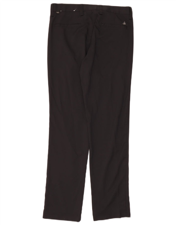 Calvin Klein Mens Straight Chino Trousers Size 32 W32 L31 Black Polyester
