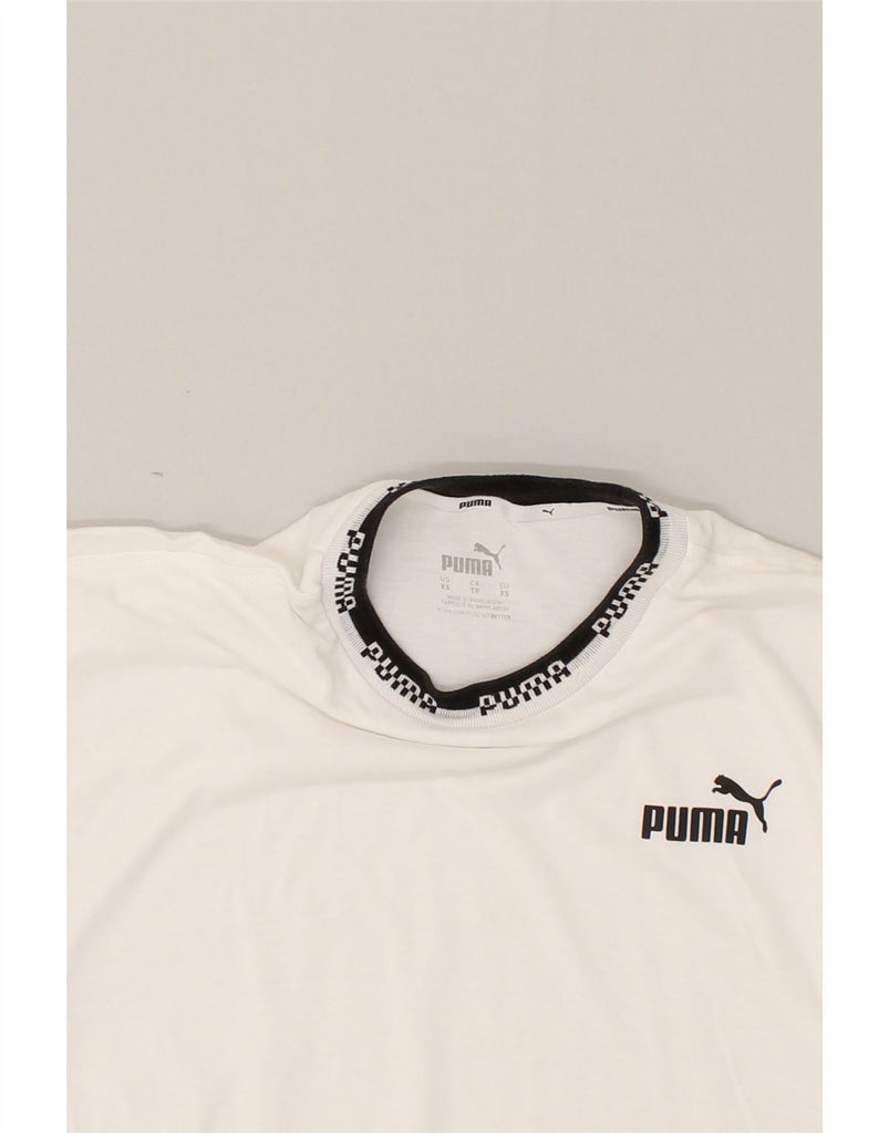 PUMA Womens Loose Fit Crop T-Shirt Top UK 6 XS White | Vintage Puma | Thrift | Second-Hand Puma | Used Clothing | Messina Hembry 