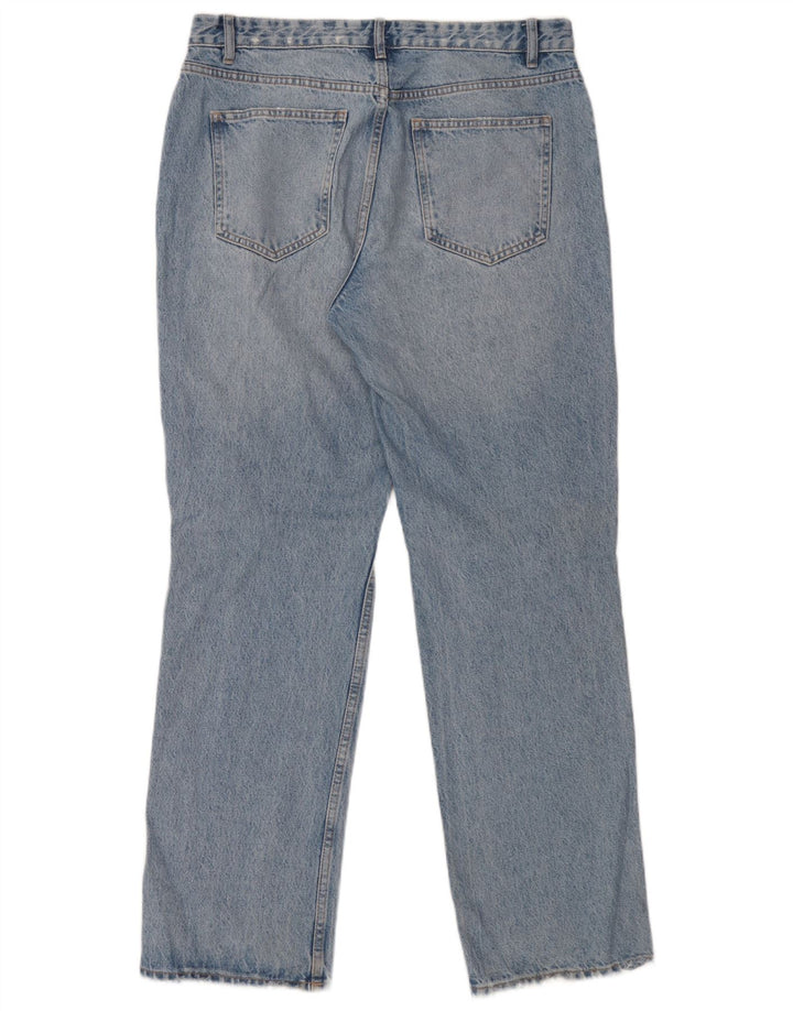Zara Womens Distressed Straight Jeans EU 44 Large W34 L32 Blue