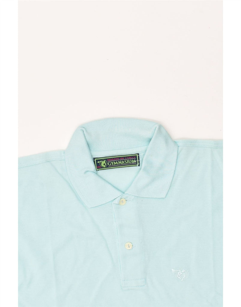 GYMNASIUM Mens Slim Polo Shirt 2XL Turquoise Cotton | Vintage Gymnasium | Thrift | Second-Hand Gymnasium | Used Clothing | Messina Hembry 