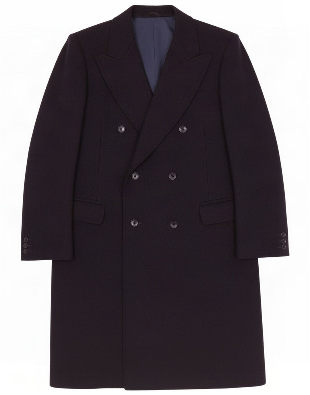 Vintage Mens Double Breasted Coat IT 54 XL Navy Blue
