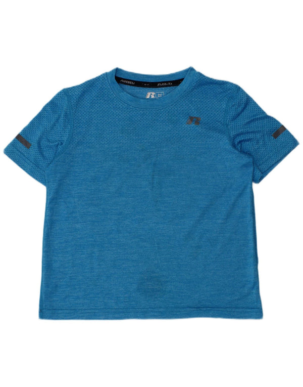 Russell Athletic Boys Dri-Power T-Shirt Top 6-7 Years Small Blue Flecked