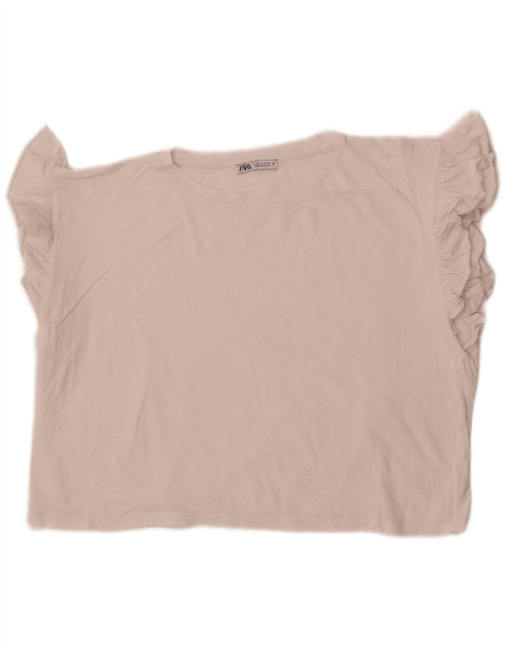Zara Womens Crop Blouse Top UK 16 Large White