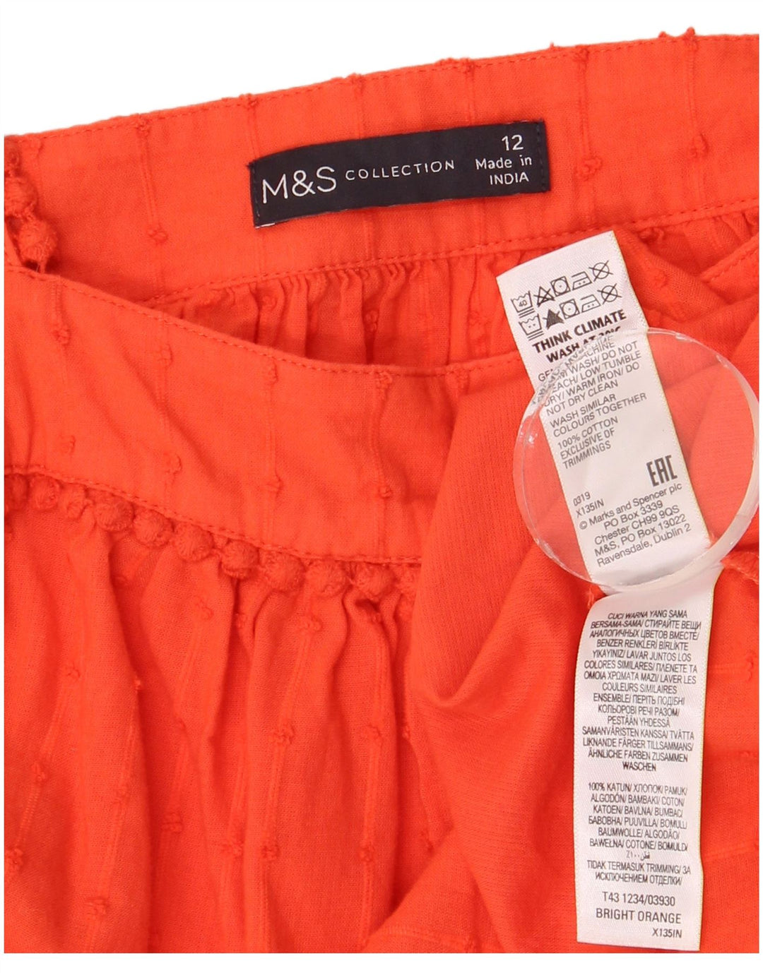Marks & Spencer Womens Sleeveless Blouse Top UK 12 Medium Orange Spotted