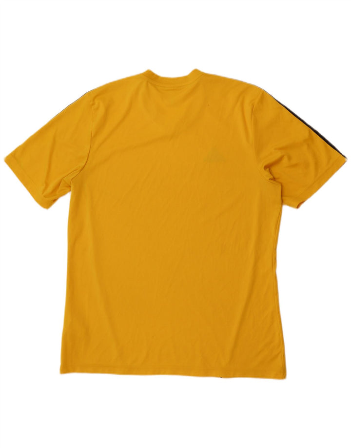 Adidas Mens T-Shirt Top Large Yellow Polyester