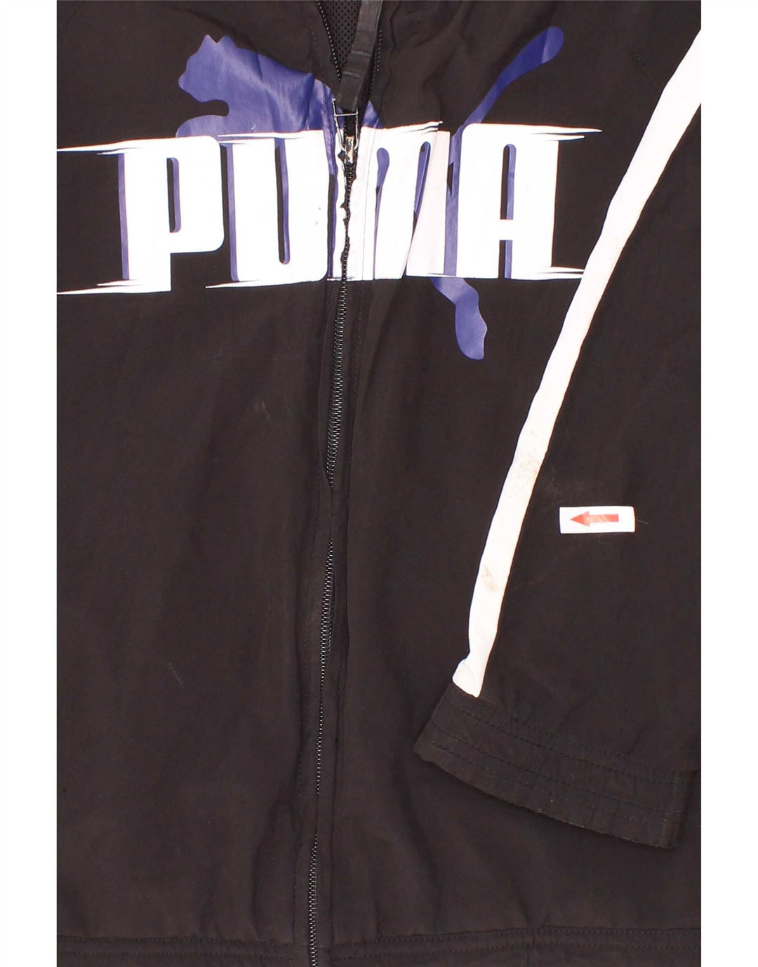 Puma Boys Graphic Tracksuit Top Jacket 9-10 Years Black Colourblock