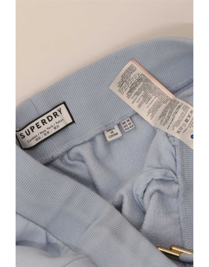 Superdry Womens Tracksuit Trousers Joggers UK 14 Medium Blue Cotton