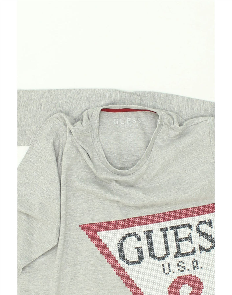 GUESS Boys Graphic Top Long Sleeve 9-10 Years Grey Cotton | Vintage Guess | Thrift | Second-Hand Guess | Used Clothing | Messina Hembry 