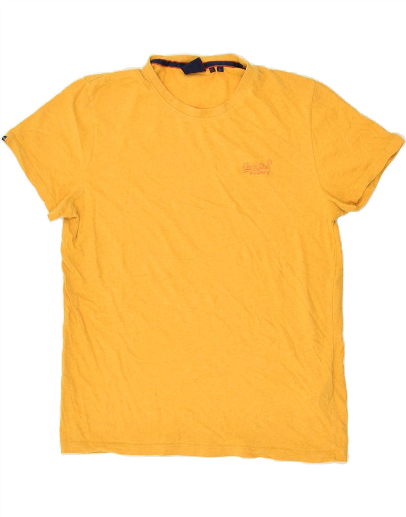 SUPERDRY Mens T-Shirt Top Large Yellow Cotton | Vintage Superdry | Thrift | Second-Hand Superdry | Used Clothing | Messina Hembry 