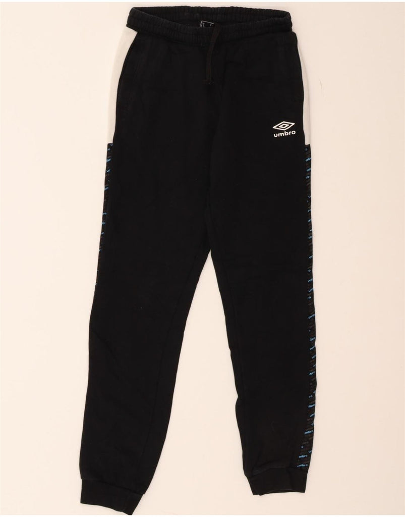 UMBRO Boys Tracksuit Trousers Joggers 13-14 Years  Black Colourblock Vintage Umbro and Second-Hand Umbro from Messina Hembry 