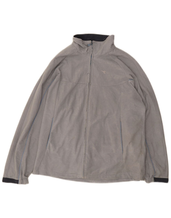 Diadora Womens Tracksuit Top Jacket UK 14 Large  Grey Polyester