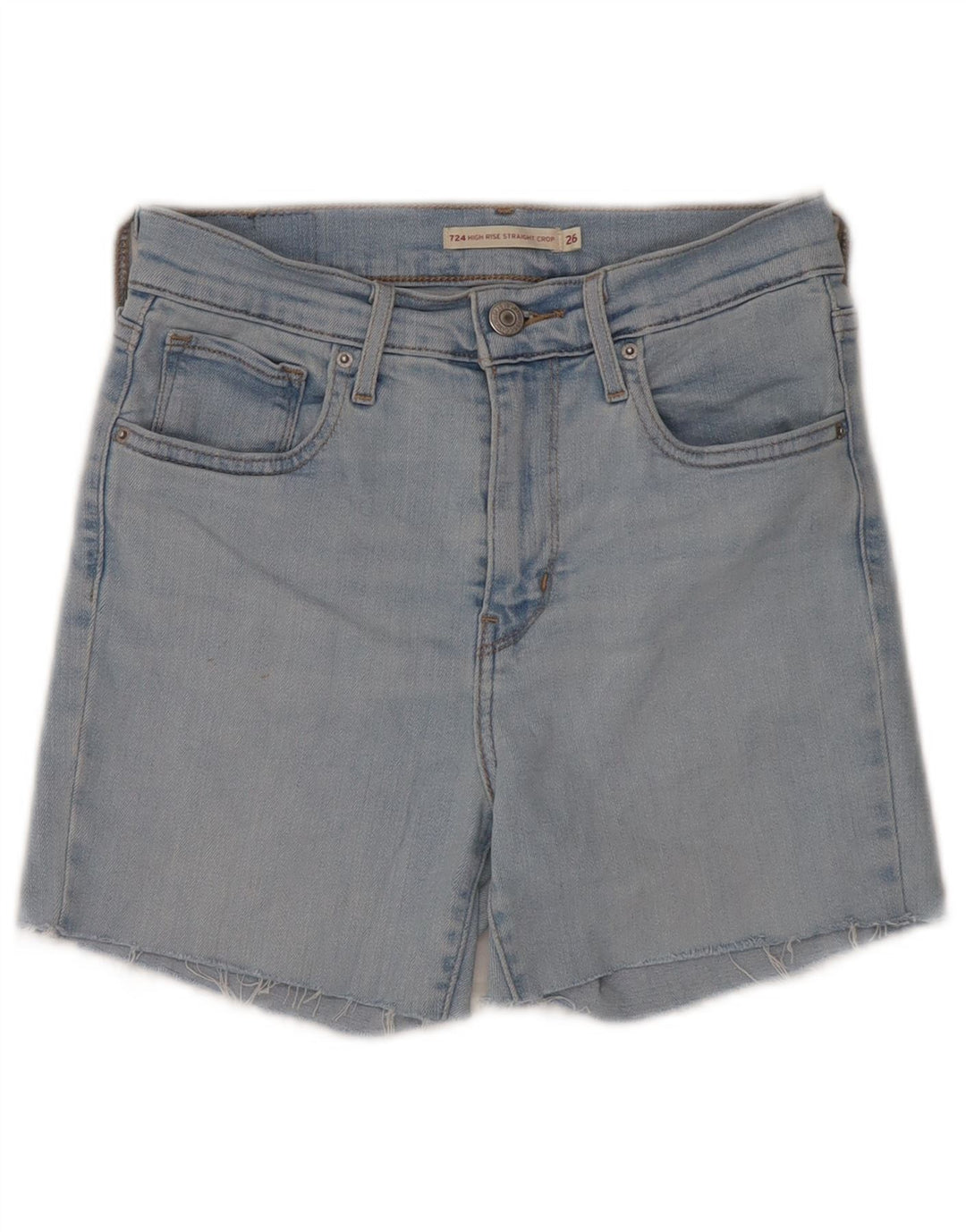 Levi's Womens 724 High Rise Denim Shorts W26 Small Blue Cotton