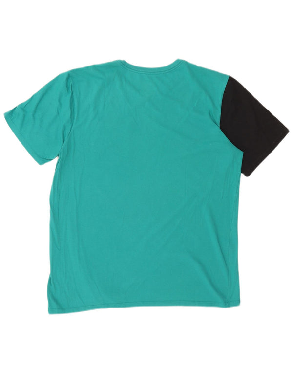 Nike Mens Dri Fit T-Shirt Top Large Turquoise Colourblock