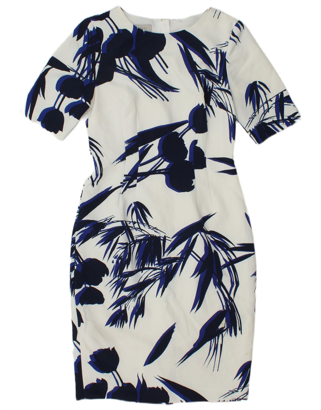 Hobbs Womens Sheath Dress UK 10 Small  White Floral Polyester