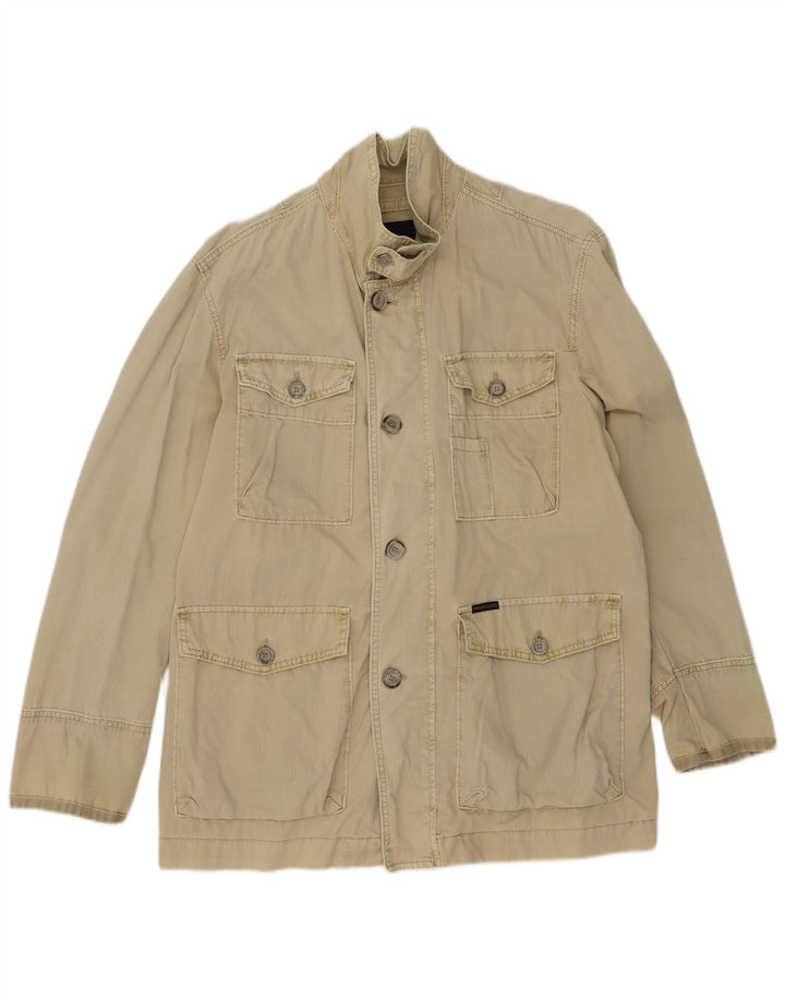 MARLBORO CLASSICS Mens Utility Jacket UK 42 XL Khaki Cotton