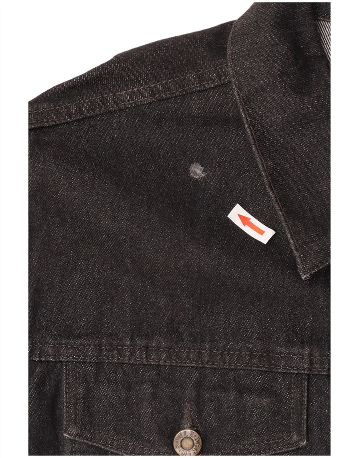 Denim Style Mens Denim Jacket UK 42 XL Black Cotton