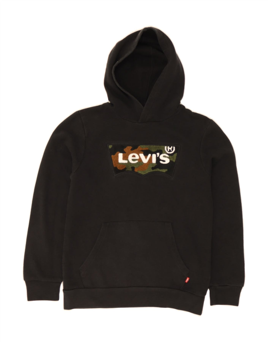 LEVI'S Girls Graphic Hoodie Jumper 15-16 Years Black Cotton Vintage Levi's and Second-Hand Levi's from Messina Hembry 