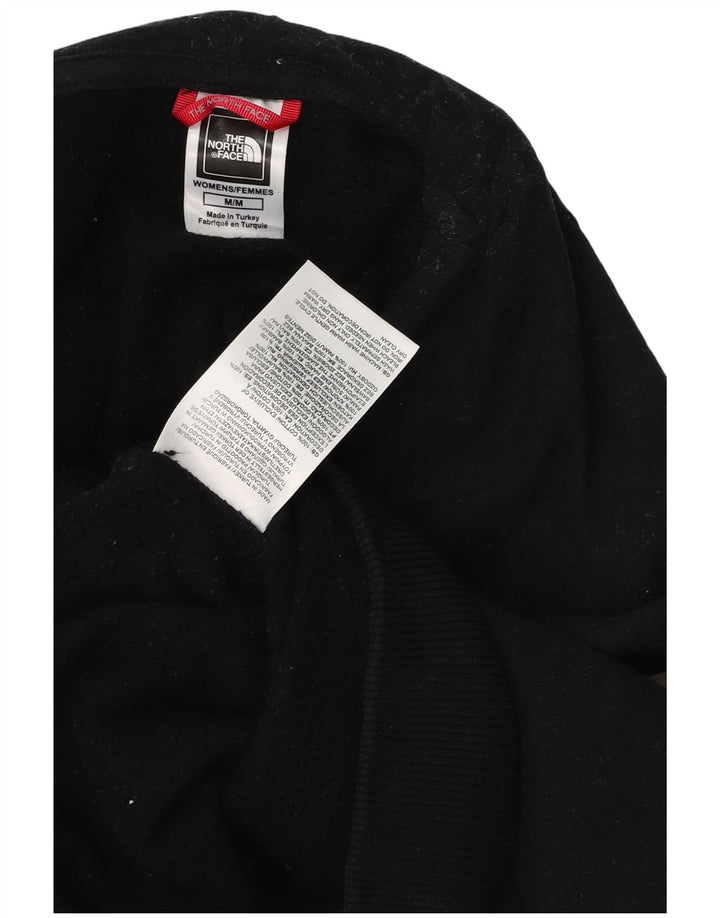 The North Face Womens Crop Hoodie Jumper UK 14 Medium Black Cotton