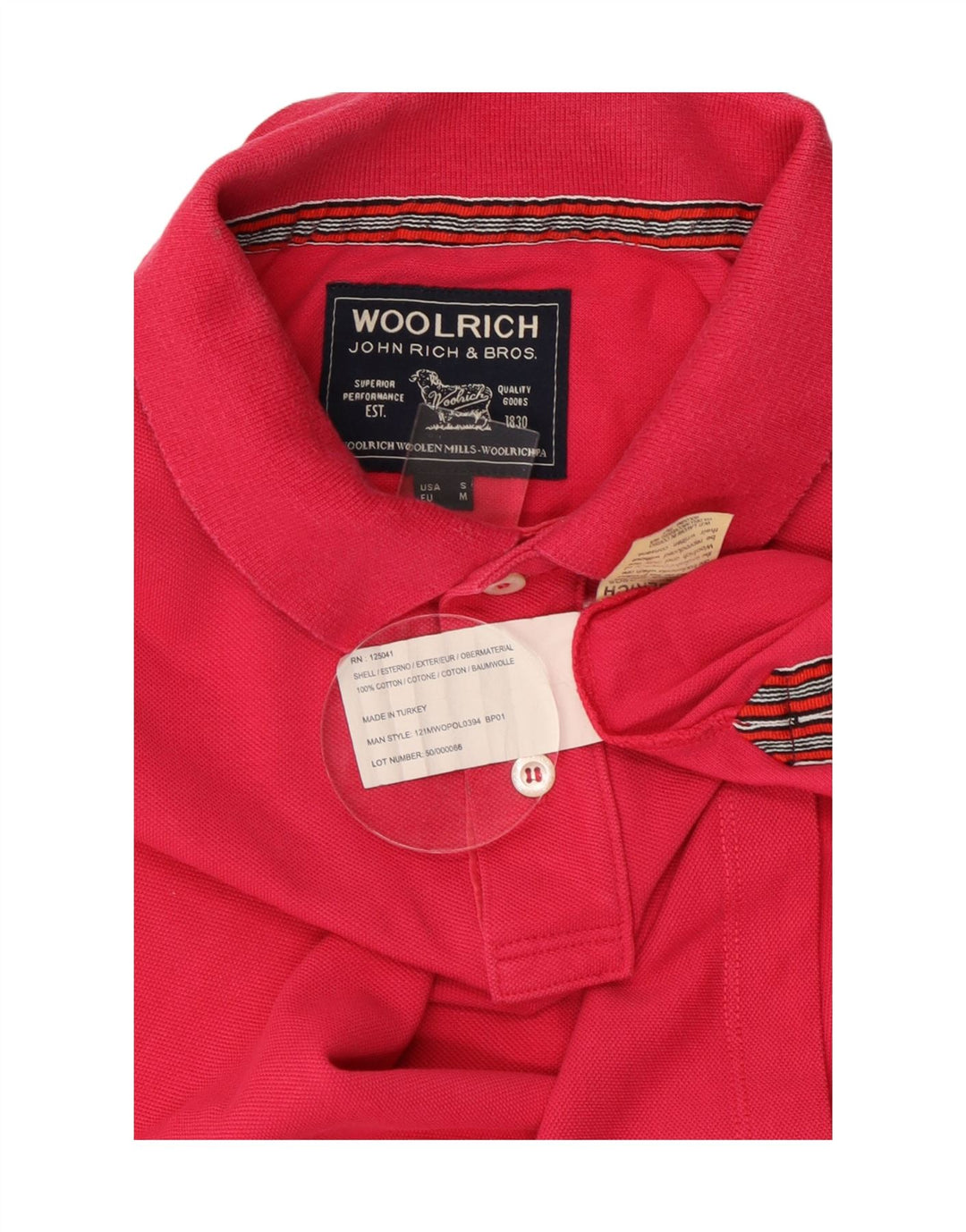 WOOLRICH Mens Polo Shirt Small Pink Cotton