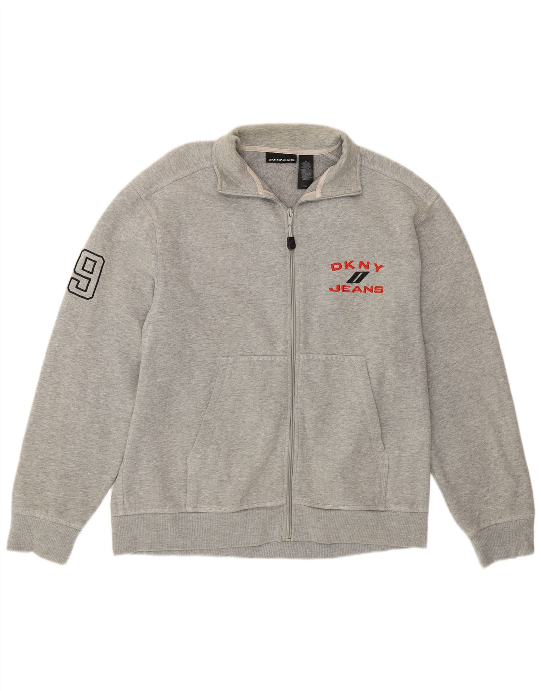 Dkny Mens Graphic Tracksuit Top Jacket Medium Grey Cotton