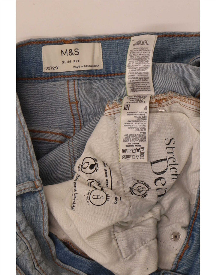 Marks & Spencer Mens Slim Jeans W32 L29 Blue Cotton