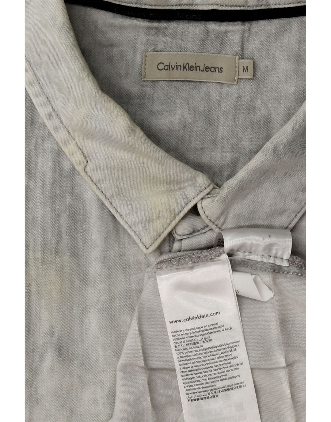 CALVIN KLEIN JEANS Mens Shirt Medium Grey Cotton Vintage Calvin Klein Jeans and Second-Hand Calvin Klein Jeans from Messina Hembry 