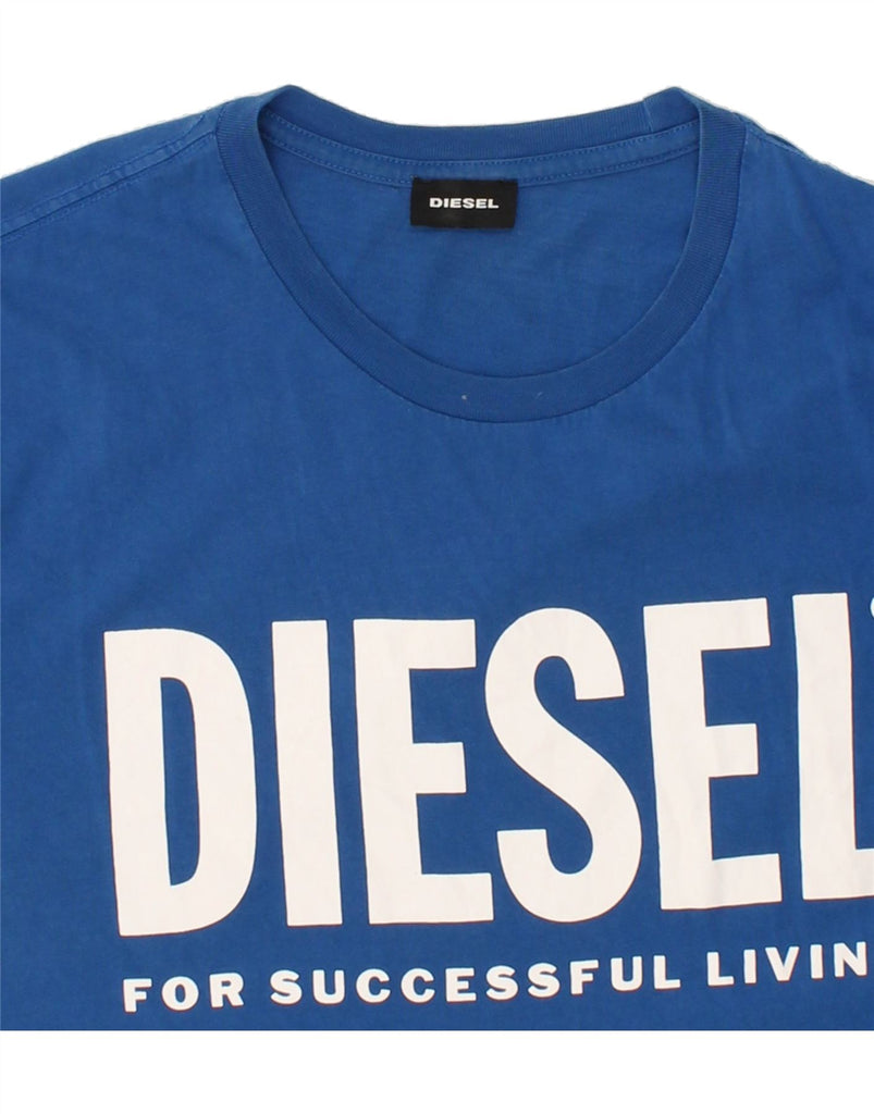 DIESEL Mens Slim Graphic T-Shirt Top XL Blue Vintage Diesel and Second-Hand Diesel from Messina Hembry 