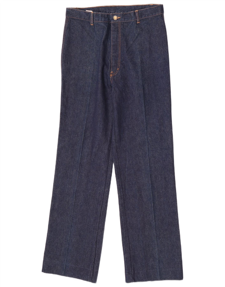 Vintage Womens Straight Jeans W34 L32 Navy Blue Cotton