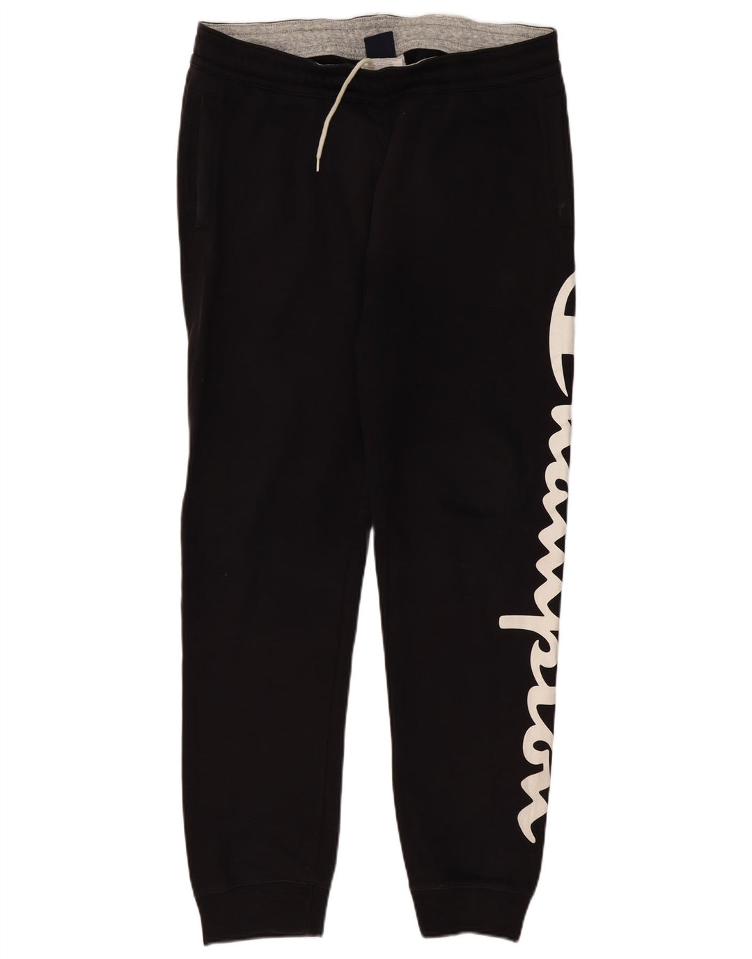 CHAMPION Mens Graphic Tracksuit Trousers Joggers XL Black Cotton