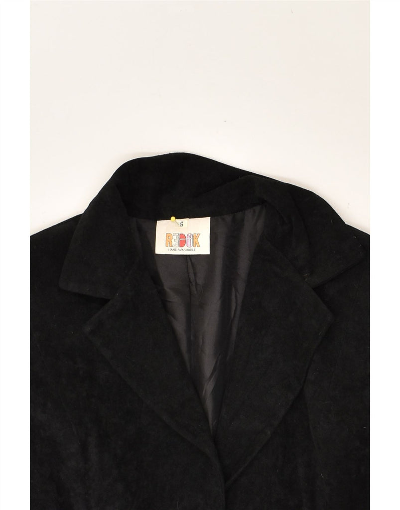 REDOK Womens Velvet 2 Button Blazer Jacket UK 10 Small Black Polyester | Vintage Redok | Thrift | Second-Hand Redok | Used Clothing | Messina Hembry 