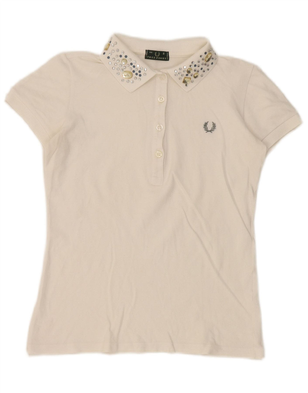 Fred Perry Womens Polo Shirt UK 10 Small White