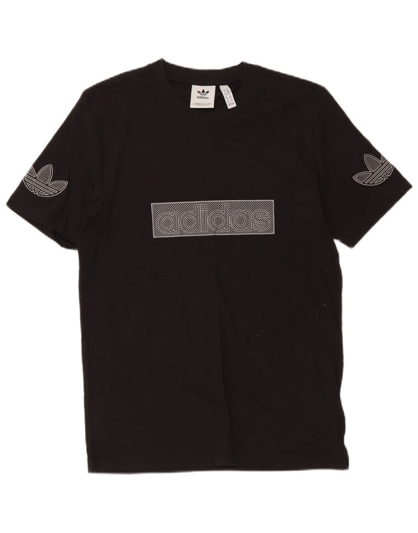 Adidas Mens Graphic T-Shirt Top XS Black Cotton