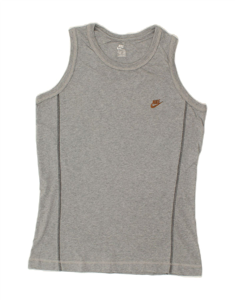 NIKE Womens Vest Top UK 14 Medium Grey | Vintage Nike | Thrift | Second-Hand Nike | Used Clothing | Messina Hembry 