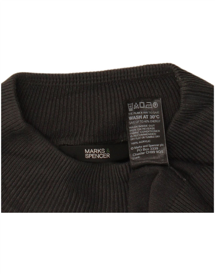 Marks & Spencer Womens Turtle Neck Jumper Sweater UK 16 Large Grey Acrylic