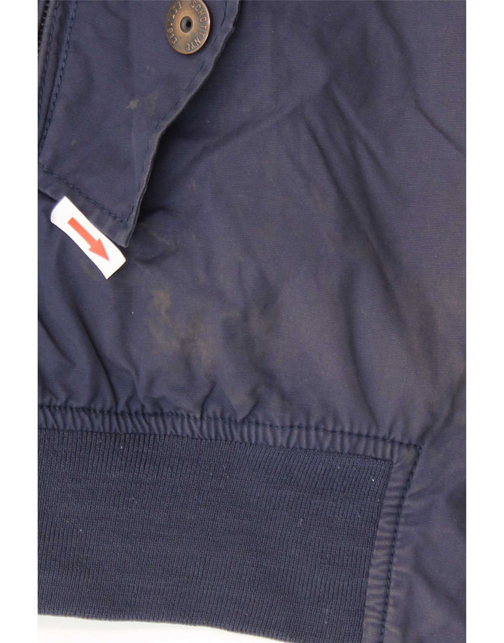 Schott Mens Bomber Jacket UK 44 2XL Navy Blue Cotton