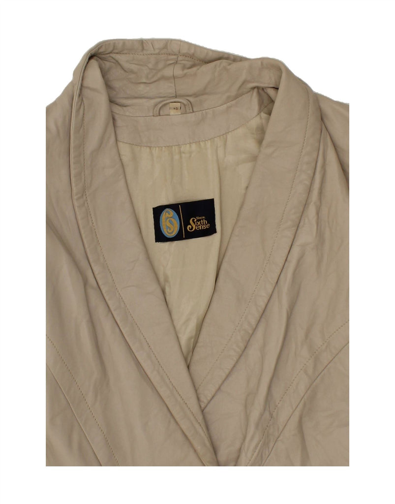 YOUR SIXTH SENSE Womens Leather Coat EU 40 Medium Grey Leather Vintage Your Sixth Sense and Second-Hand Your Sixth Sense from Messina Hembry 