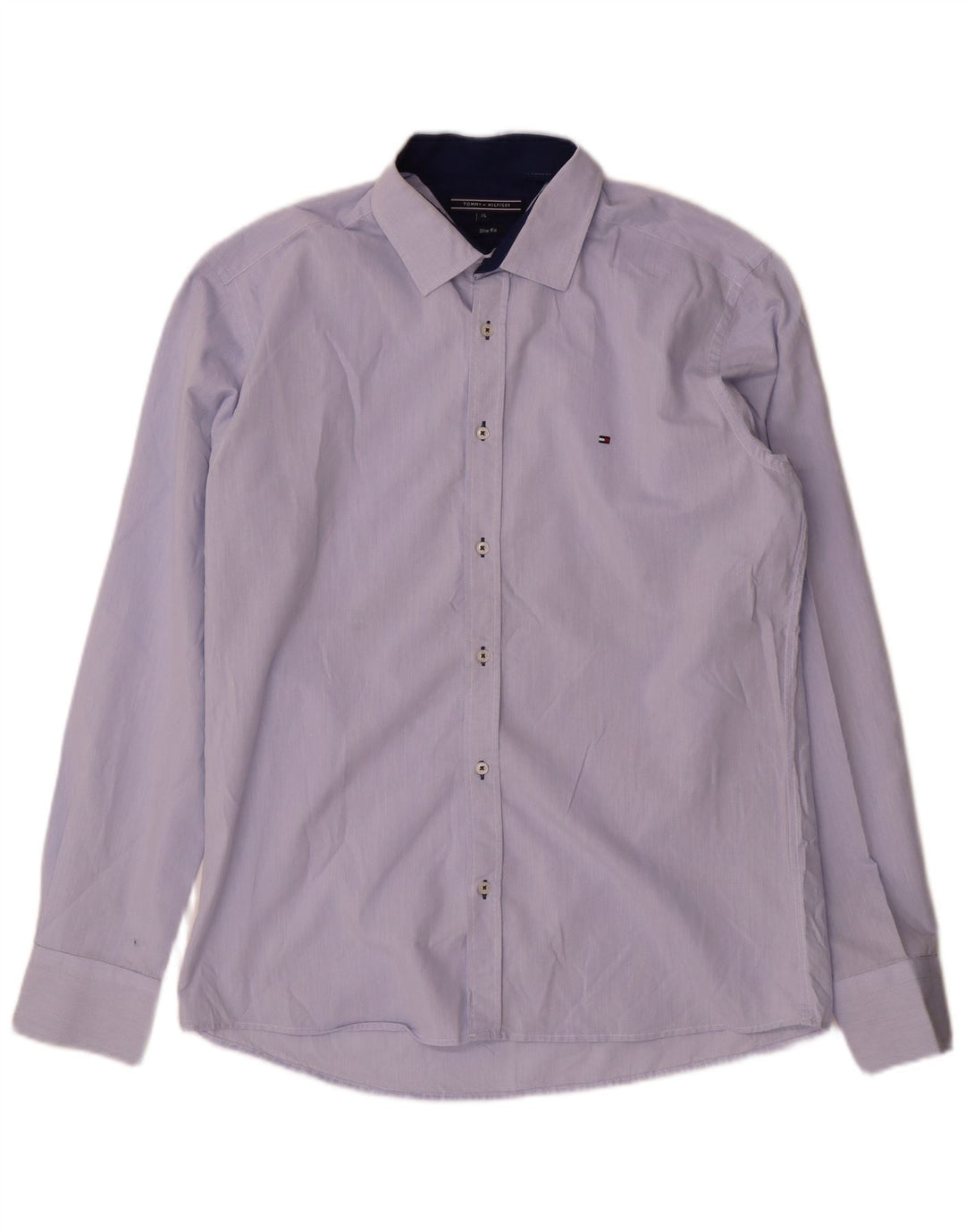 Tommy Hilfiger Mens Slim Fit Shirt XL Blue Cotton