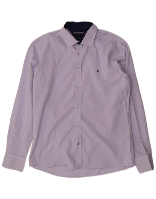 Tommy Hilfiger Mens Slim Fit Shirt XL Blue Cotton