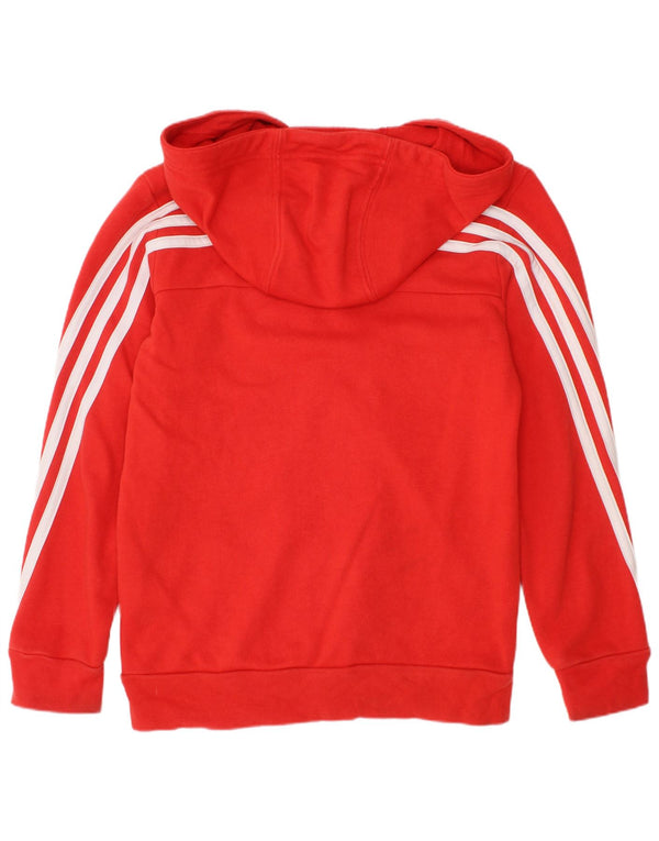 Adidas Girls Manchester United Zip Hoodie Sweater 7-8 Years Red Cotton